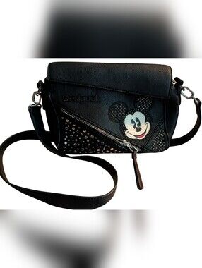Desigual x Disney Mickey Mouse Black Studded Crossbody Bag